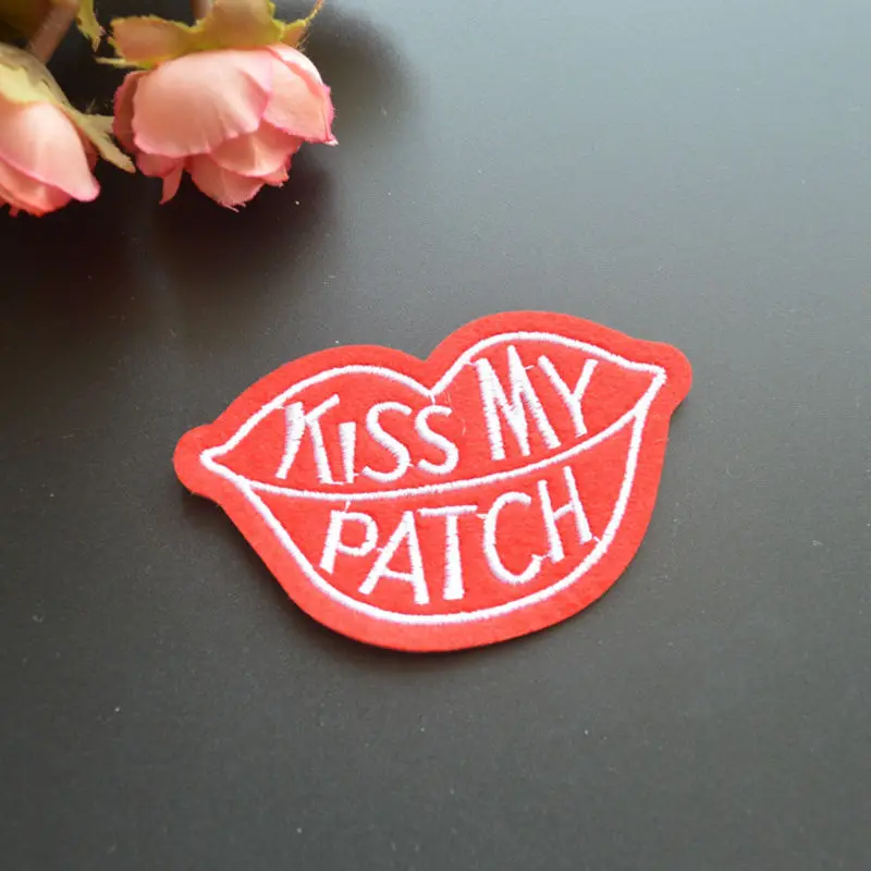 8 3*4 см вышитые губы термоклейкие патчи картонные Поцелуй Мой патч 10 шт. патчей |