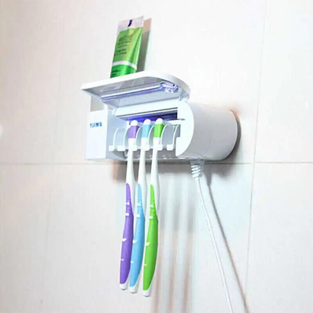UV toothbrush sterilizer disinfection holder suction wall set automatic LO714607 | Обустройство дома