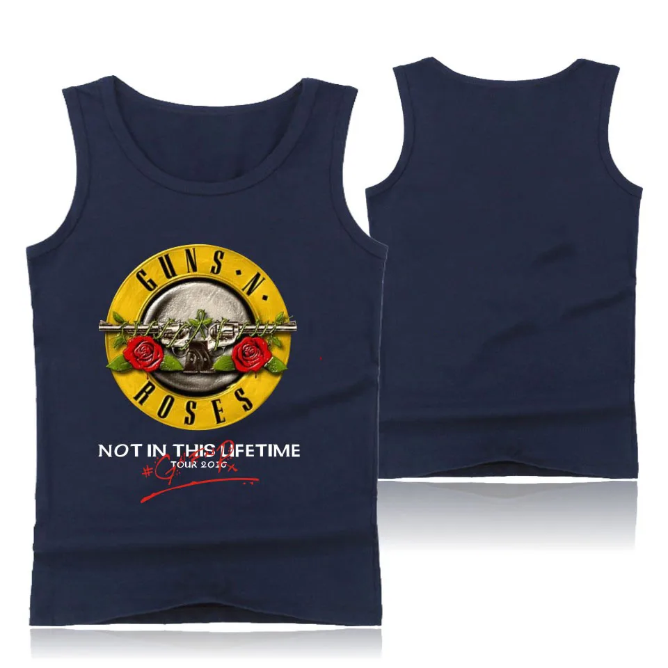 GUNS N ROSES, панковские майки для фитнеса, майка без рукавов, летняя майка, майка для спортзала, Мужская одежда для бодибилдинга, ружья и розы