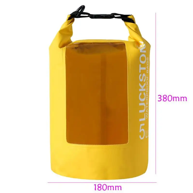 Красочные 5L/10L/20L водные виды спорта ПВХ Дрифт рюкзак прозрачное окно легкий Дайвинг плавающий сухой мешок Открытый водонепроницаемый