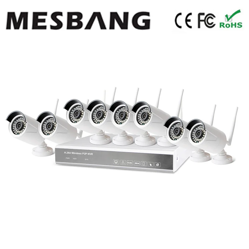 

2017 P2P 720P 8 channel wifi wireless cctv camera system nvr kit 8ch easy to install no need cable free shipping by DHL Fedex