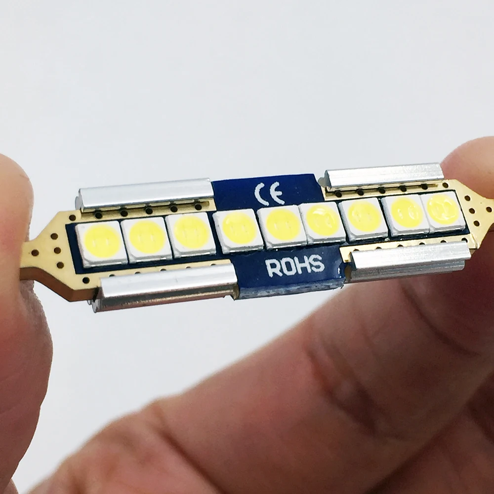 YSY 10 шт. Гирлянда для автомобиля 31 мм Светодиодная лампа белая 3030 SMD c5w 36 39 42