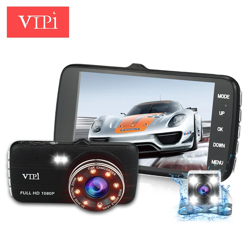 Двойной объектив автомобиля dvr авто камера Dvrs регистраторы видеокамера тире Cam