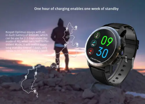 Смарт-часы Kospet Optimus Pro 4G камера 8 0 МП 3 ГБ + 32 двойная система GPS Android пульсометр