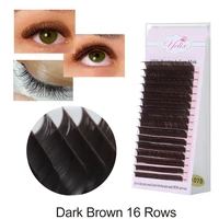 yelix 16rows brown false eyelashes extension individual lashes natural eyelash extensions eyelashes for building