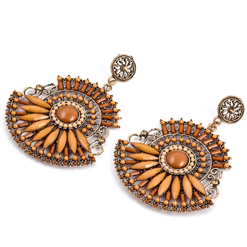 Женские Висячие серьги с большими кристаллами винтажные длинные висячие в