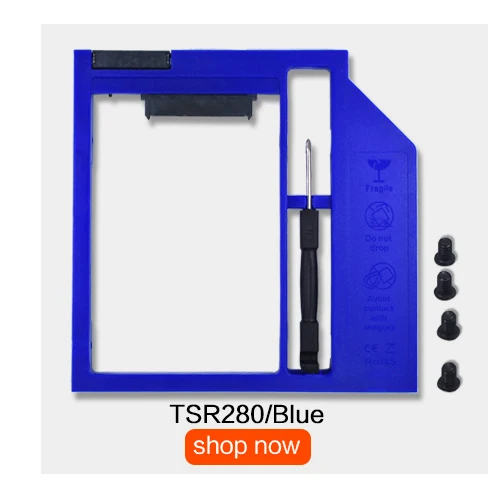 TISHRIC Лидер продаж для Тетрадь компакт-дисков DVD привод ODD 2nd HDD Caddy 9,5 мм SATA с Светодиодный индикатор для 2,5 SSD чехол Корпус для жесткого диска Optibay