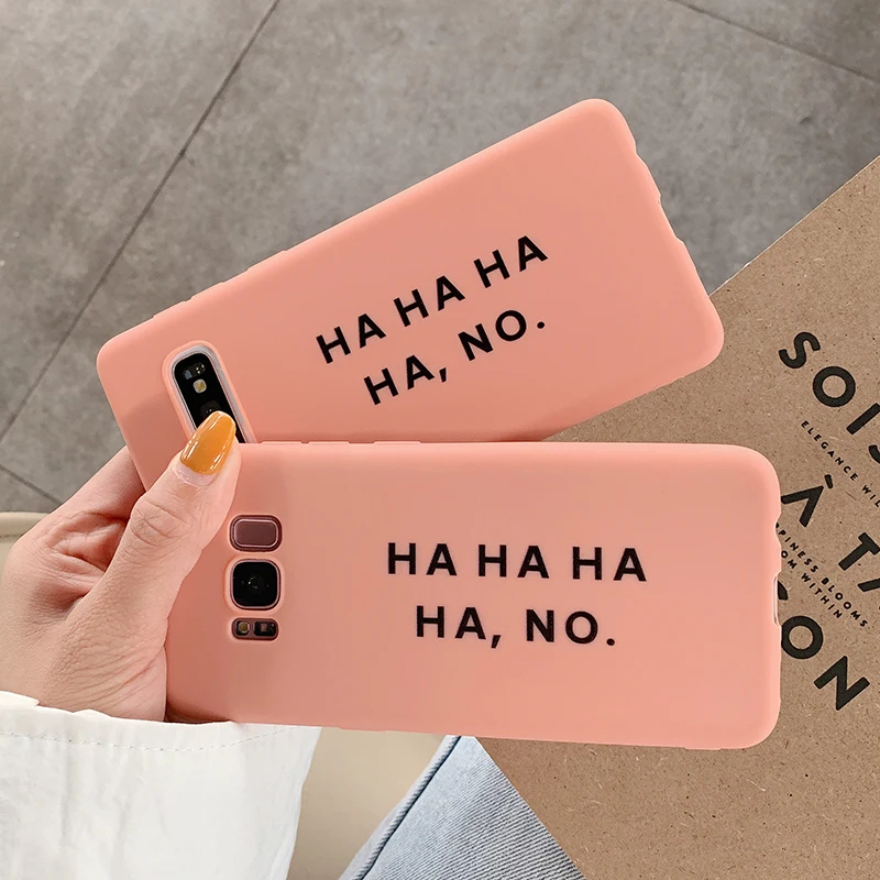 YHBBCASES Однотонные Мягкий ТПУ чехол для Samsung Galaxy S8 S9 S10 плюс комплект с надписями и