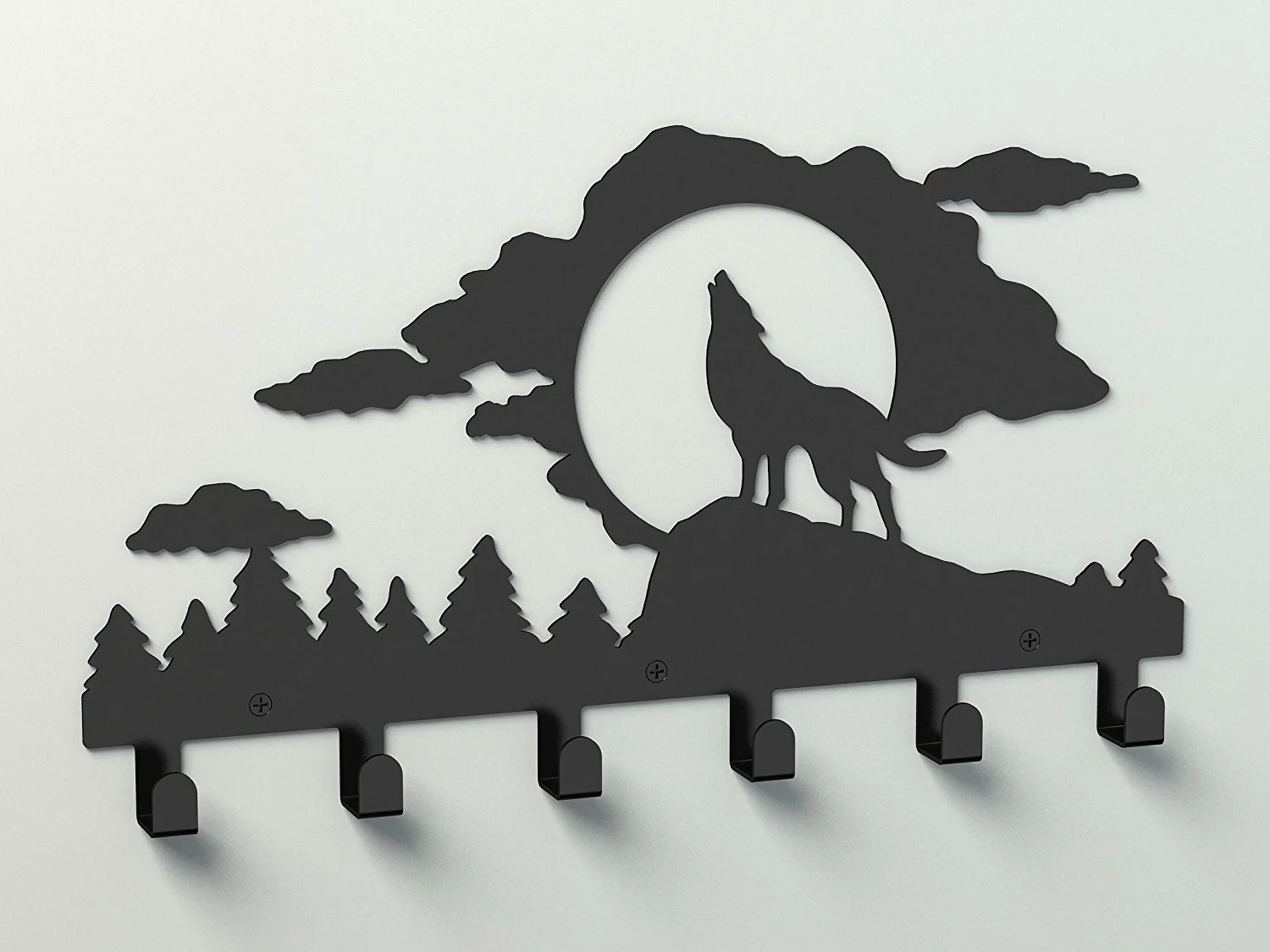 

Металлическая настенная вешалка для сумок Wolf Moon, вешалка для пальто, крючки для одежды, подвесные черные вешалки