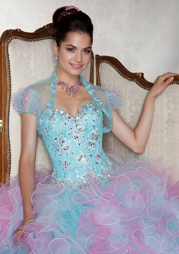Радуга пышное платье роскошные оборками бальное Vestidos гала девушки дебютантка ну