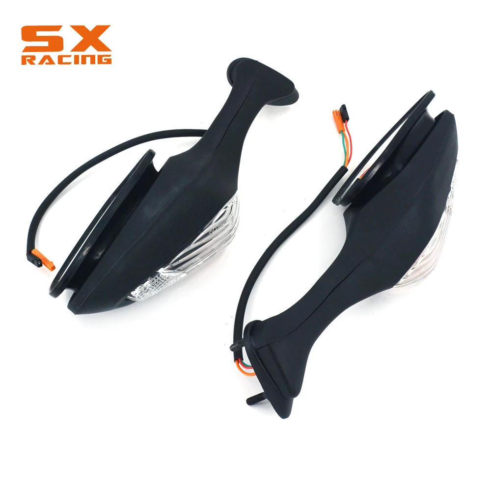 Мотоцикл уличный велосипед боковое зеркало заднего вида с поворотным светом для