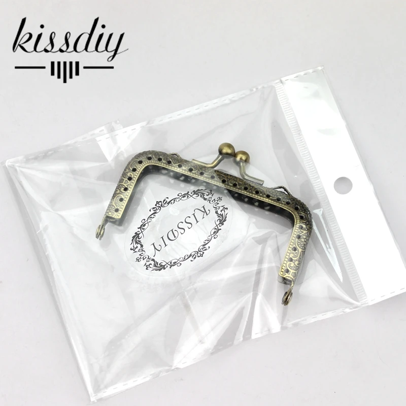 KISSDIY 10 шт./партия 8,5 см бронзовая Квадратная металлическая рамка для кошелька элегантный пресс винтажная ручка с пружинным фиксатором для аксессуаров для сумок