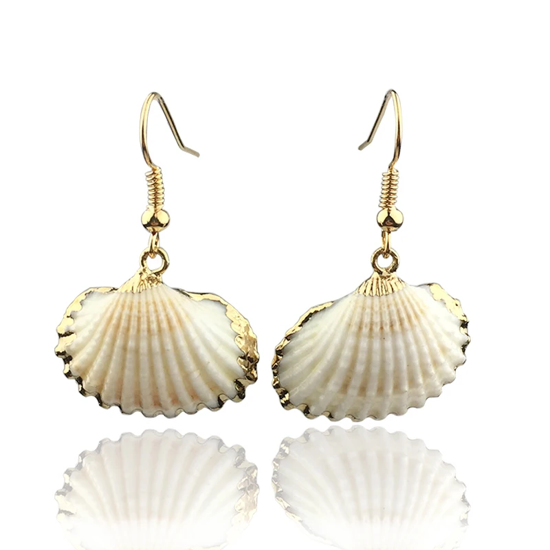 

Boho Natural Cowrie Shell Earrings For Women Bohemian Scallop Beach Jewelry Oorbellen Boucle D'Oreille Femme 2020 Aretes Mujer