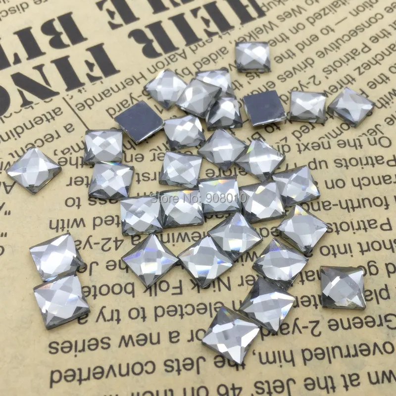 100 шт./лот 10 мм асметричные граненые квадратные Хрустальные стеклянные камни с
