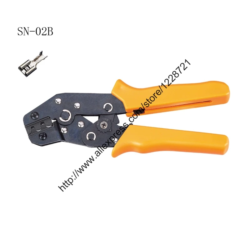 

SN-02B Terminals crimping pliersTAB 4.8 6.3 terminals pliers mini crimp tool 0.5-2.5 mm2 AWG20-13 molex crimping tool