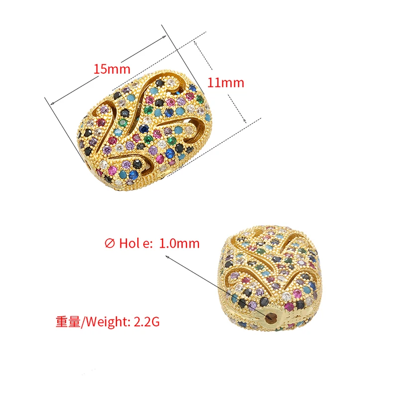 ZHUKOU модные 11x15 мм прямоугольные женские полый для конфет хрустальные бусины