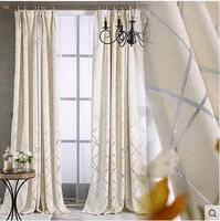 modern geometric embroidered curtains for living room bedroom blackout curtains window treatment drapes home decor