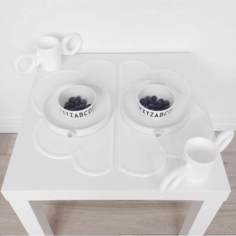 Силиконовые детское блюдо пластина коврик Placemat водостойкая детская облачная