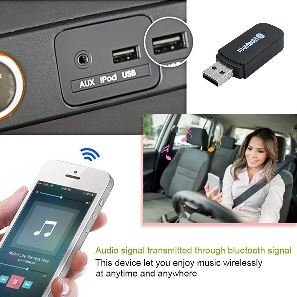 USB Bluetooth автомобильный адаптер AUX комплект черный белый беспроводной портативный