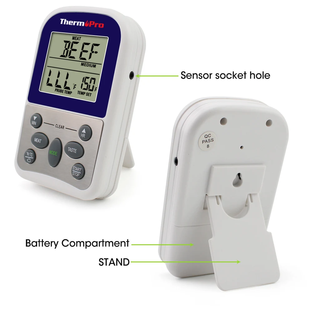 Thermopro TP10S Digital Food Probe Oven Thermometer Timer Temperature Sensor LCD Meat BBQ Gauge Kitchen Cooking Tool | Дом и сад