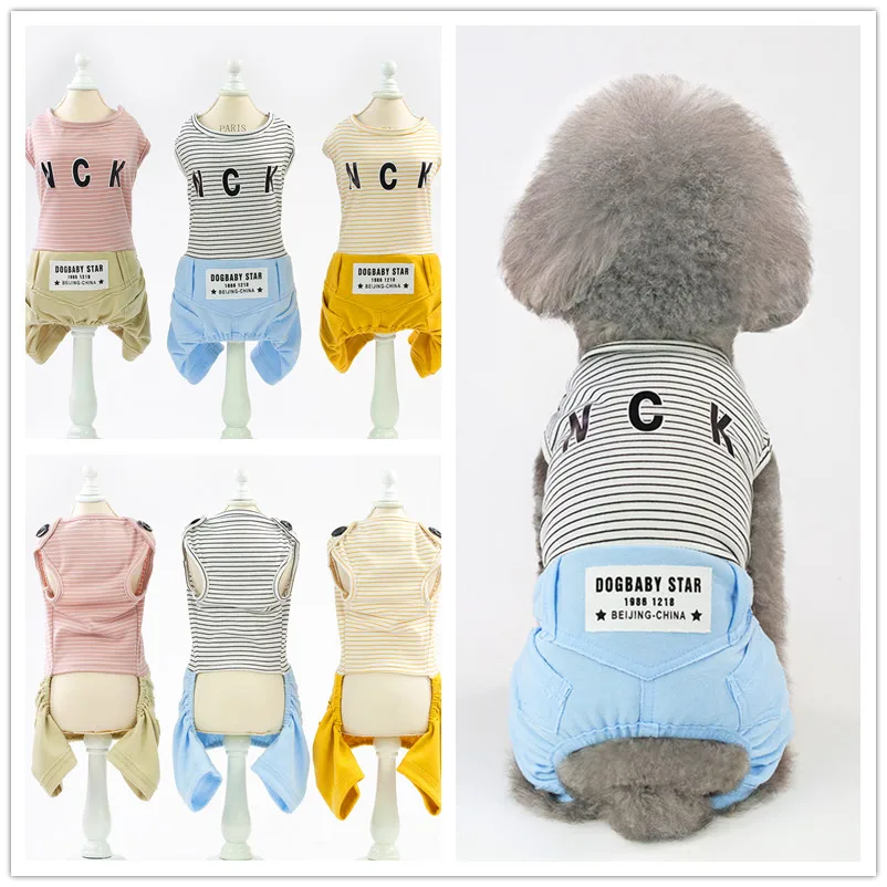 Женский Летний комбинезон в полоску с рисунком собаки модель F148 на