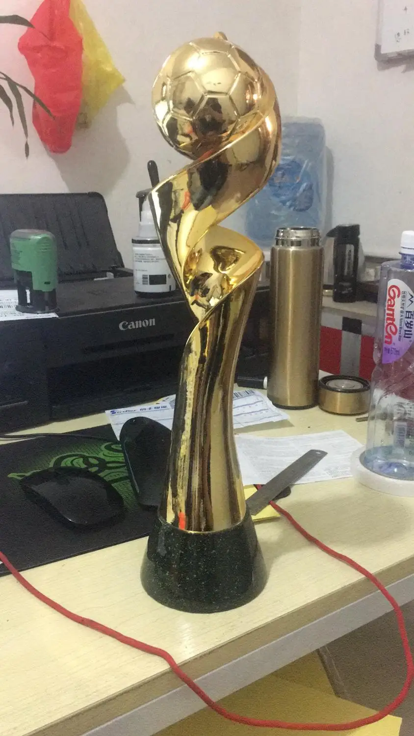 Free shipping full size 38cm woman world trophy cup Football Champion Award