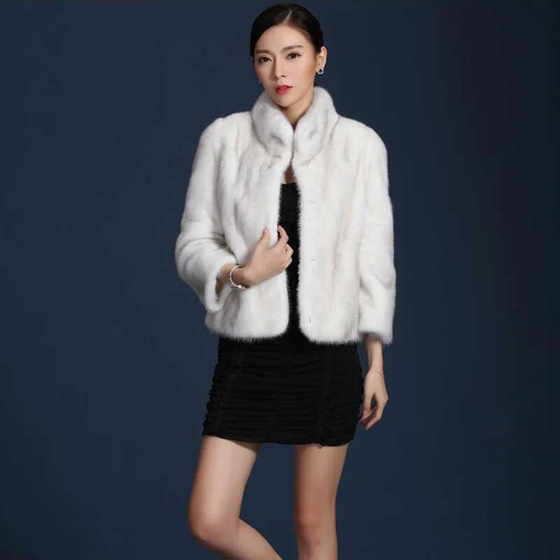 Новинка 2021 Стильное короткое пальто из 100% натурального меха норки женская модная