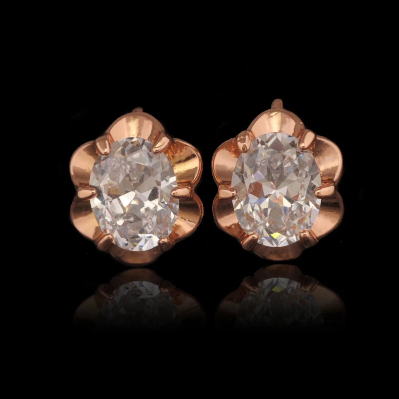 MxGxFam (цвет розового золота) Женская бижутерия с цветочным рисунком|earrings jewelry