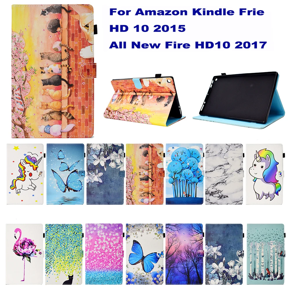 Чехол для Amazon Fire HD 10 2015 2017 чехол Kindle HD10 7 1 дюйма флип из искусственной кожи
