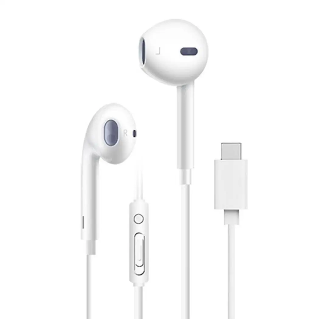 Usb type C Проводная гарнитура в ухо Музыка наушники смартфон линии управления с