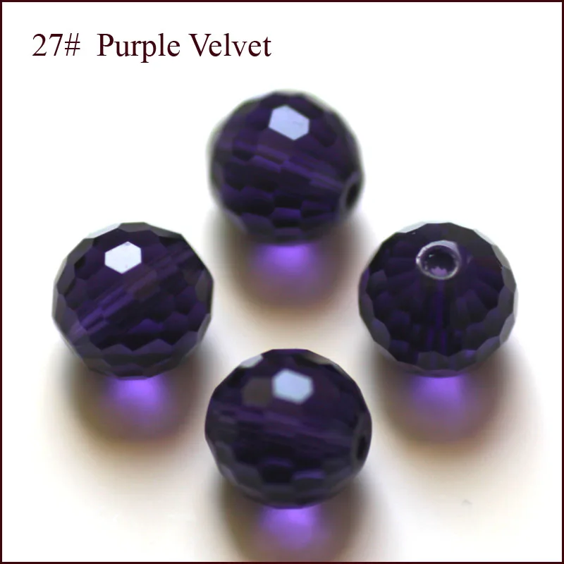 purple velvet Смешанные цвета, верх AAA, 10 мм, 100 шт, Rondelle, австрийские граненые стеклянные бусины, Свободные Круглые бусины для изготовления ювелирных изделий - Цвет: purple velvet