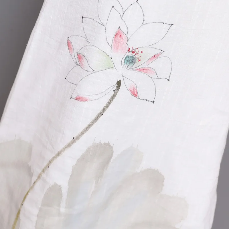 Dress Chinese Style Winter Dresses Women 2019 White Ink Painting Warm Quilted Cheongsam Retro National Ladies TA1259 | Тематическая