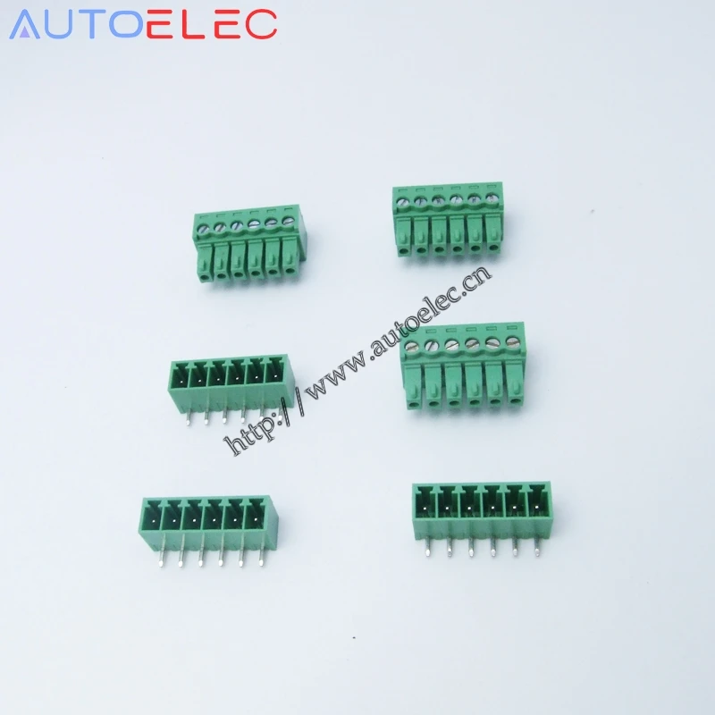 6-контактный разъем Pitch3.50mm PA66 PCB подключаемый Клеммник коннектор штекер и гнездо