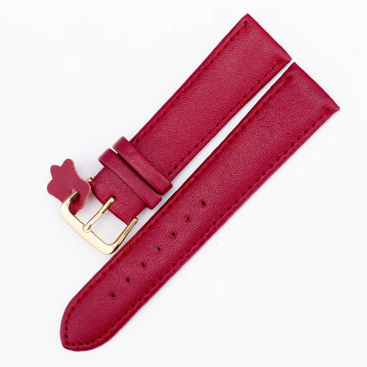 

WA009 20 мм розовые золотые часы, ремешки для часов, браслет с пряжкой с язычком, кожаный ремешок для часов для женщин, размер белых часов, ремешк...