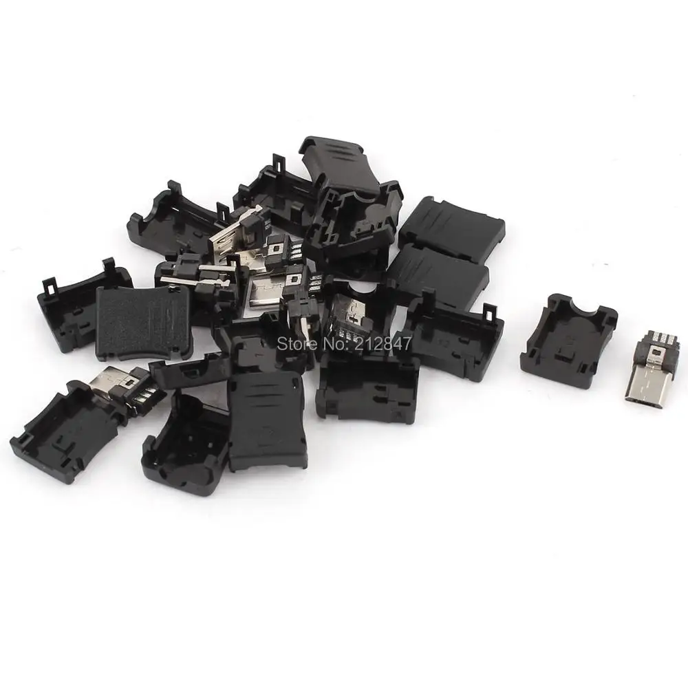 10 шт. 5 контактный Micro USB Type B разъем w Пластиковая крышка для DIY|cover for|cover coverscover plastic |
