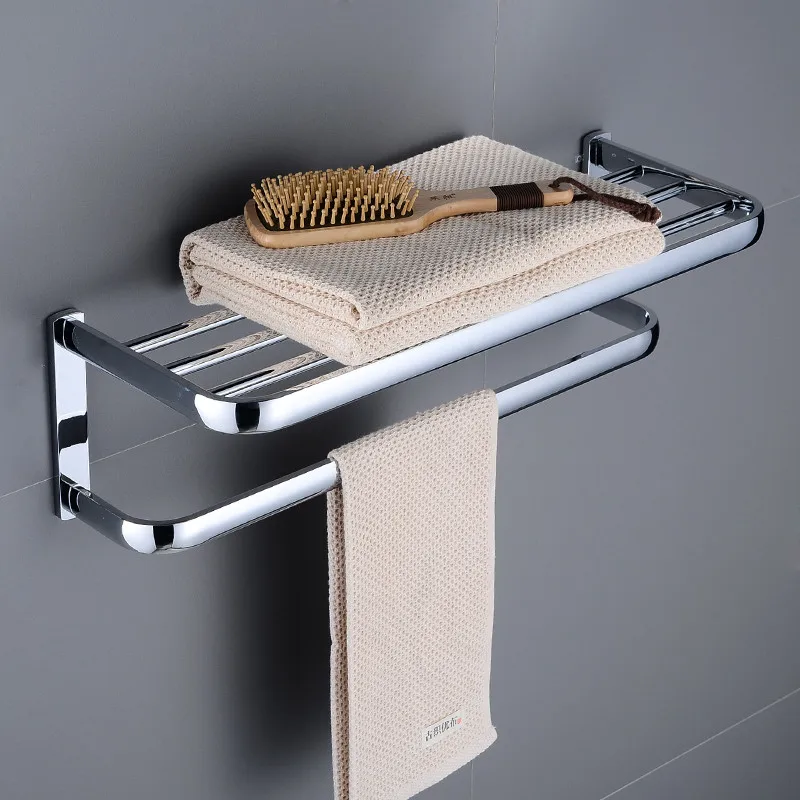 towel rack Аксессуары для ванной комнаты Набор хромированная латунная стойка для полотенец крючок Держатель для полотенца кусковое мыло полка-корзинка для ванной комнаты Набор аксессуаров для ванной - Цвет: towel rack