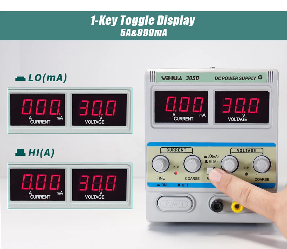 YIHUA 305D DC источник питания регулируемый Цифровой 30 в 5A для лабораторного ремонта мобильного телефона регуляторы напряжения Линейные источники питания