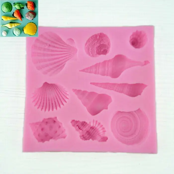 торт украшения морских биологических Shell 3D силикагель шоколад плесень выпечки