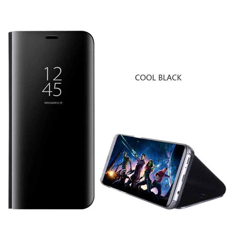 Кожаный чехол для Samsung Galaxy S10 зеркальный Чехол-книжка с подставкой S20 Plus Lite S9 S8 S7 Edge