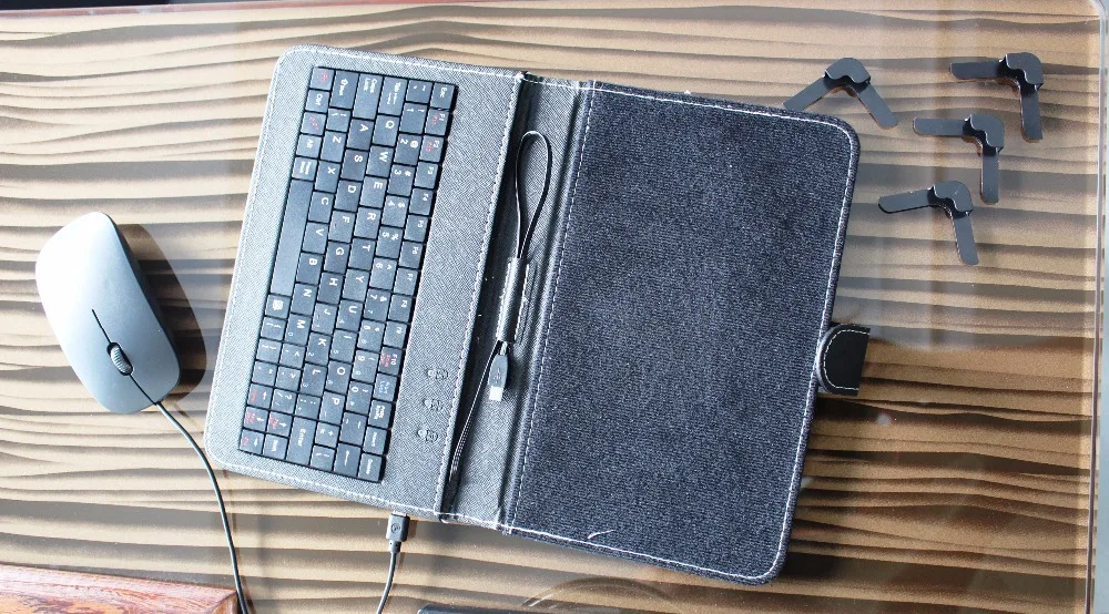 4 colors android flip leather case cell phone accessories protector wired usb keyboard mouse set for huawei xiaomi htc samsung free global shipping