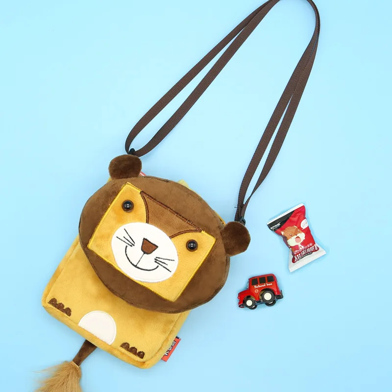 lion Дети мультфильм плюшевые сумки через плечо, сумка для девочек с единорогом рюкзаки с изображением панды школьная сумка для мальчиков Детский сад рюкзаки детские - Цвет: lion