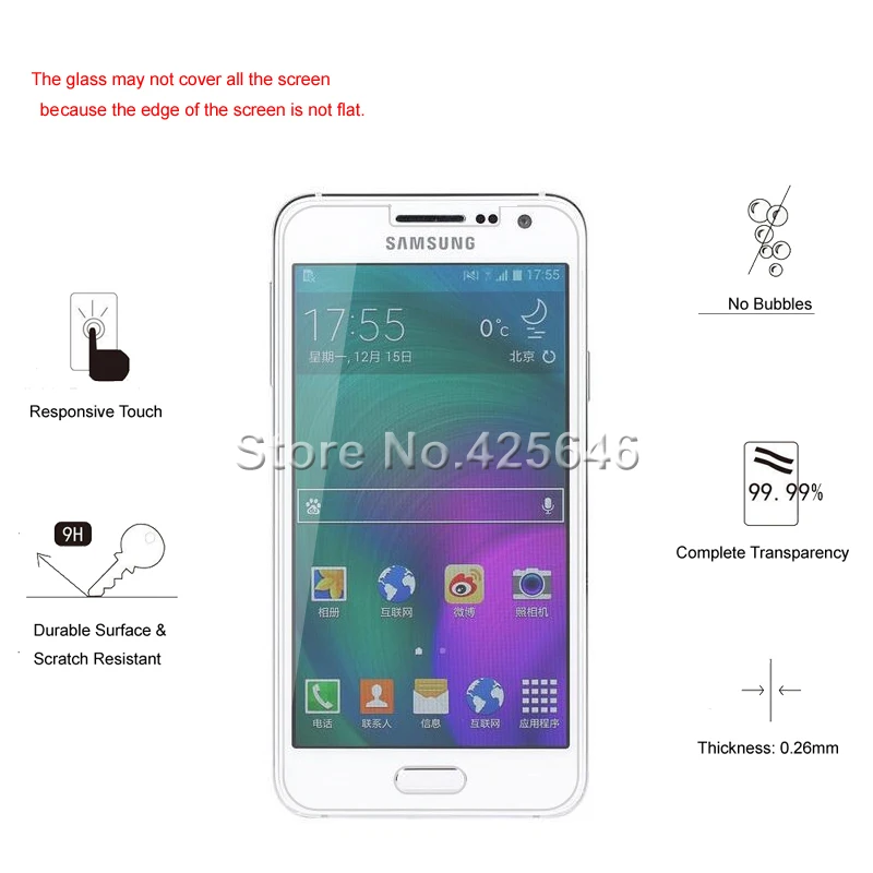 2 шт для samsung Galaxy A3 стекло 2.5D 0,26 мм закаленное стекло для samsung Galaxy A3 A300 A3000 A300F Защитная пленка для экрана