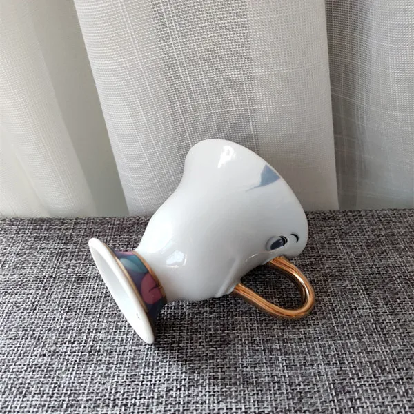 1 Chip Cup only Мультфильм красота и чудовище чайный набор Mrs Potts чайный горшок чип горшок чашки набор часы когсворт Кофе чайник на день рождения Рождественский подарок - Цвет: 1 Chip Cup only