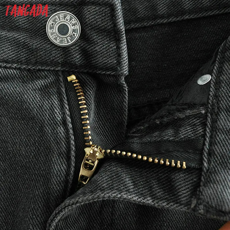Tangada черная джинсовая юбка юбка карандаш офисная юбка юбка с разрезом юбка из денима офисная юбка юбка с высокой талией юбка с завышенной талией FN65
