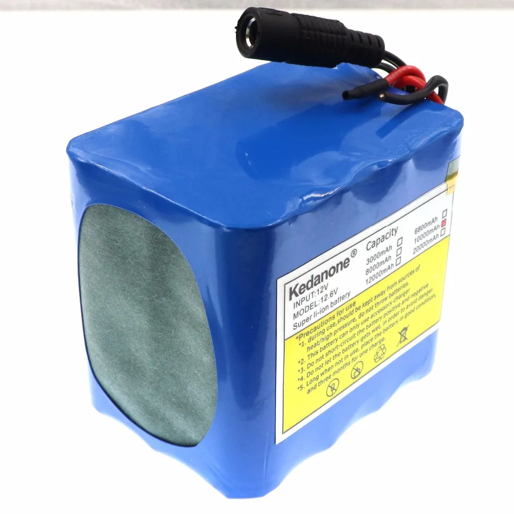 Kedanone 100% новая защита большая емкость 12 V 10Ah 18650 литиевая аккумуляторная батарея v