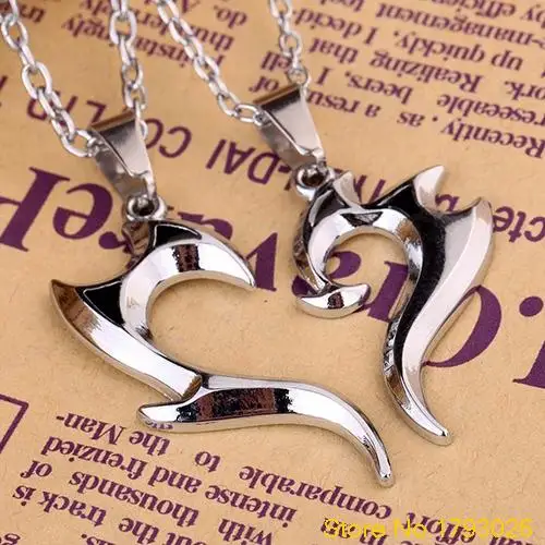 Romantic Heart Magic Wand Pendant Alloy Couple Necklace Chain for Lover's Gift 4TJN |