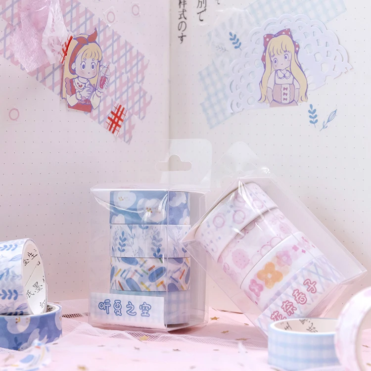 4 шт./компл. милый цветочный коллаж тема васи лента скрапбук рукоделие