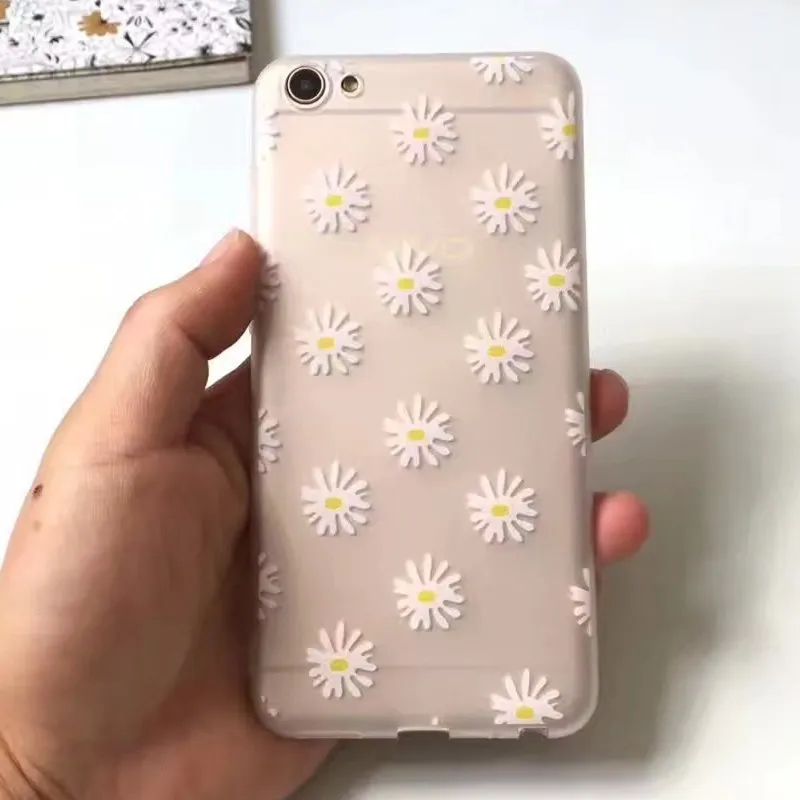 Защита от солнца цветок мягкий чехол для OPPO R9 R9S плюс свежие хризантемы узор R11