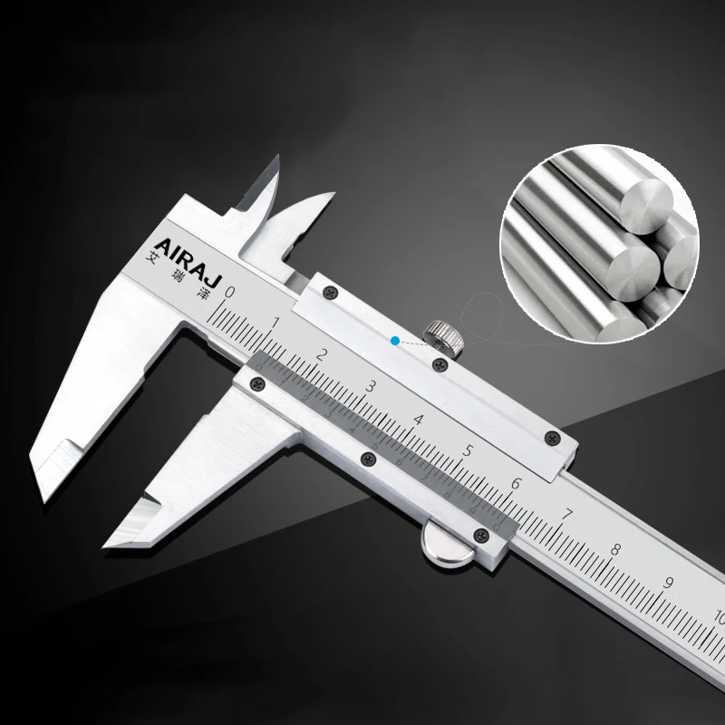 Airaj 6-12 дюймов/150-300 мм Нержавеющая сталь штангенциркуль промышленных прецизионных Класс micrometro Измерительные инструменты Gauge Линейка