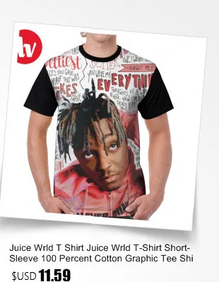 Juice Wrld футболка Juice Wrld 999 футболка с коротким рукавом с графическим принтом Мужская модная забавная полиэфирная большая футболка
